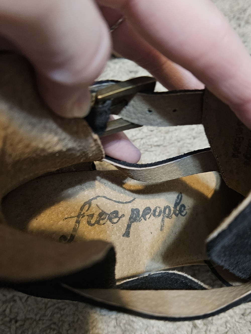 Free People Cedar Black Suede Clog Criscross Clog Platform Sandals - Picture 13 of 14